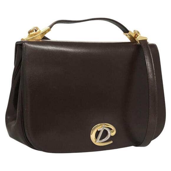 DIOR Hand Bag Leather Brown Gold - Picture 1 of 14